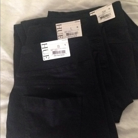 HUE classic smooth denim skim leggings pant black - Picture 2 of 8